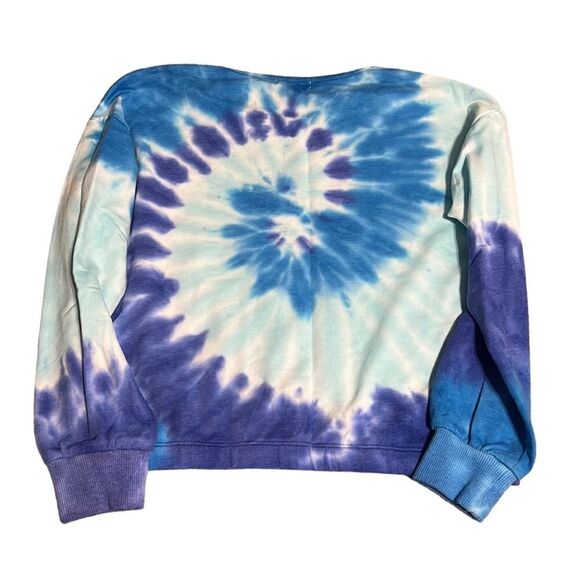 Girls Outfit Size L/M Blue Tie Dye Long Sleeve Shirt Shorts Set KIDBOX NEW - Picture 4 of 16